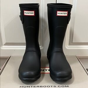 Hunter original short adjustable rain boots black size 9 new